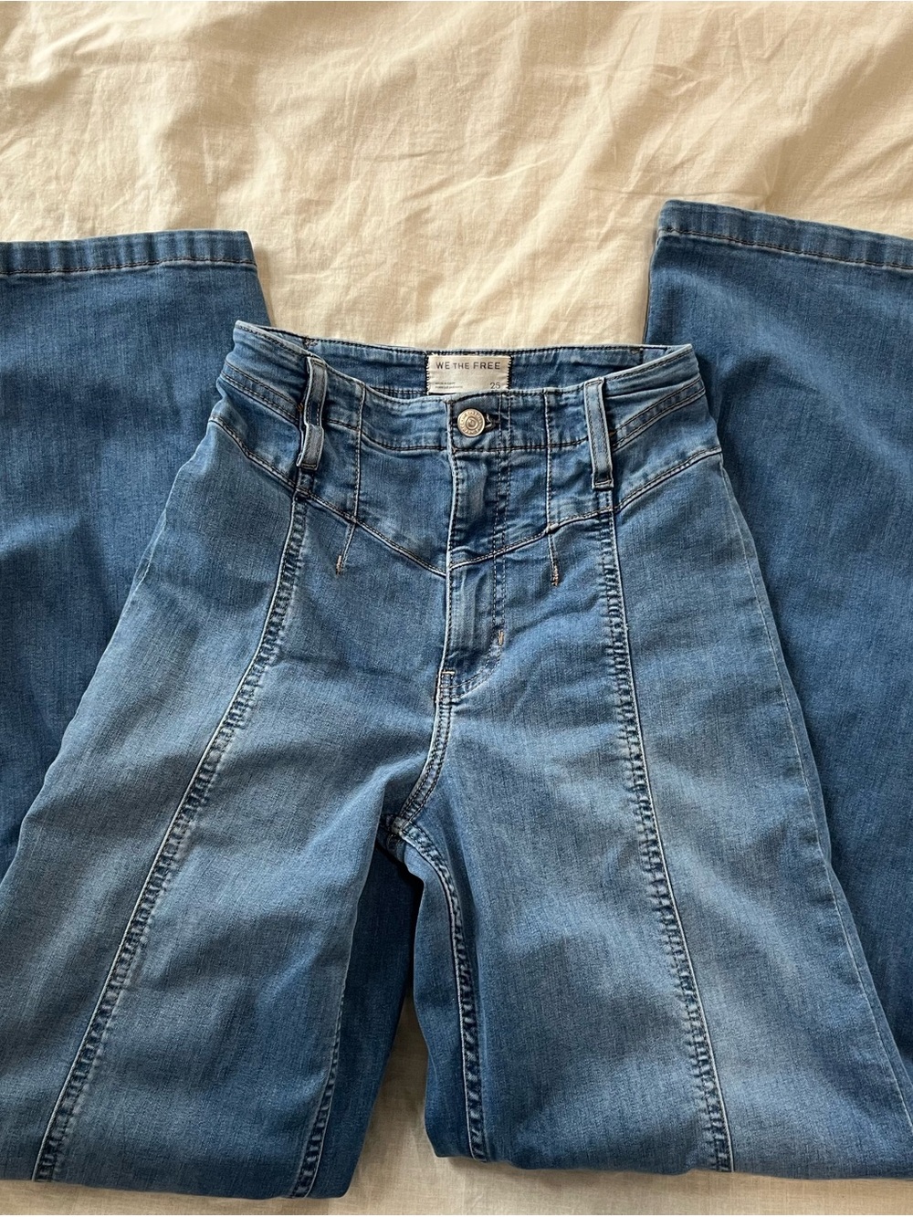 We The Free Medium Blue Wide-Leg Flare Jeans